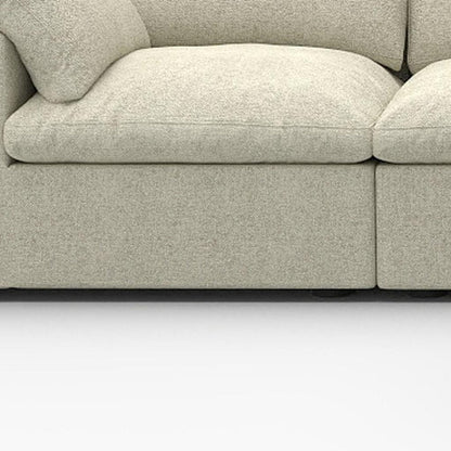 Khaki Linen Blend Modular L Shaped Four Piece Corner Sectional With Toss Pillows HomeRoots