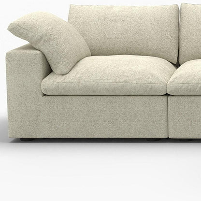 Khaki Linen Blend Modular L Shaped Four Piece Corner Sectional With Toss Pillows HomeRoots