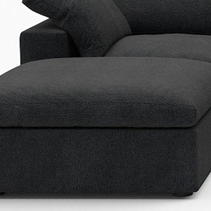 160" Black Linen Blend Modular Sofa With Ottomans Toss Pillows And Storage HomeRoots