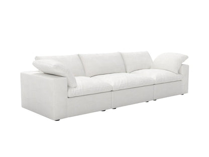 120" White Linen Blend Modular Sofa With Toss Pillows HomeRoots