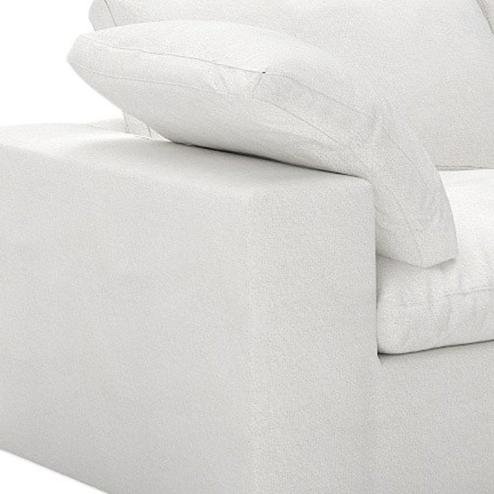120" White Linen Blend Modular Sofa With Toss Pillows HomeRoots