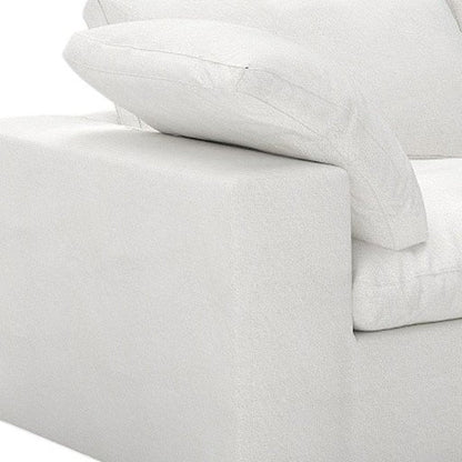 120" White Linen Blend Modular Sofa With Toss Pillows HomeRoots