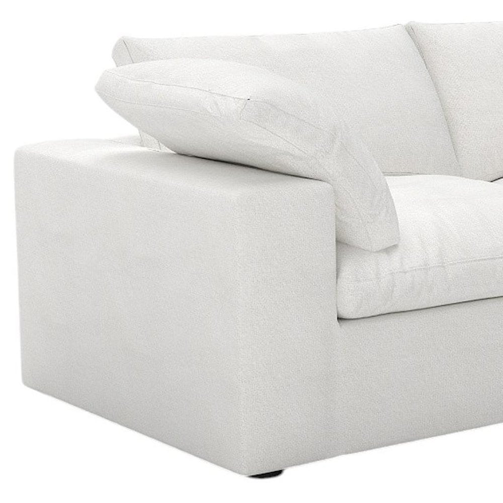 120" White Linen Blend Modular Sofa With Toss Pillows HomeRoots
