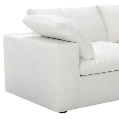 120" White Linen Blend Modular Sofa With Toss Pillows HomeRoots