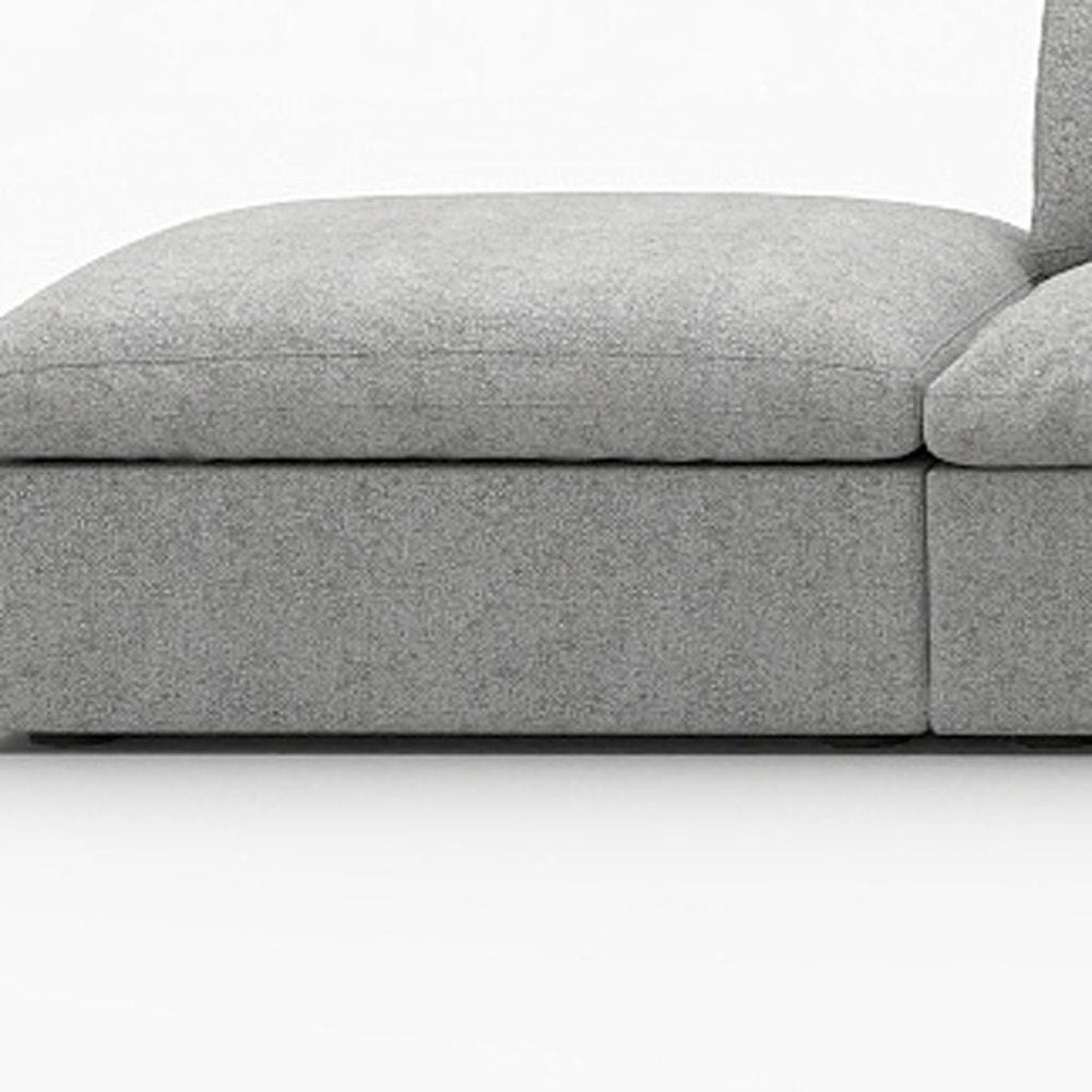 160" Light Gray Linen Blend Modular Armless Sofa With Ottomans And Storage HomeRoots