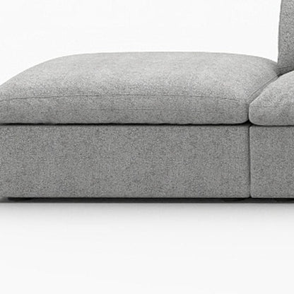 160" Light Gray Linen Blend Modular Armless Sofa With Ottomans And Storage HomeRoots