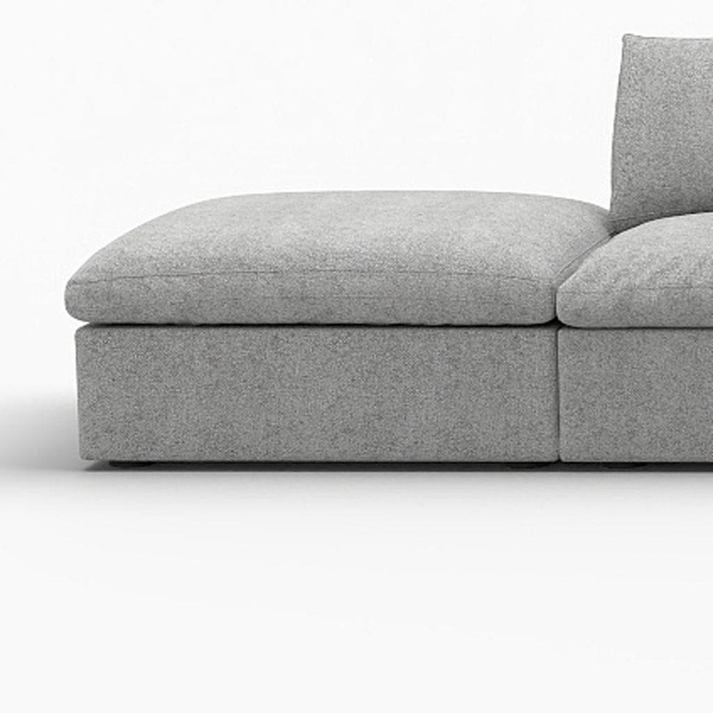 160" Light Gray Linen Blend Modular Armless Sofa With Ottomans And Storage HomeRoots