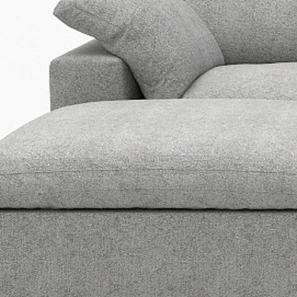 160" Light Gray Linen Blend Modular Sofa With Ottomans Toss Pillows And Storage HomeRoots