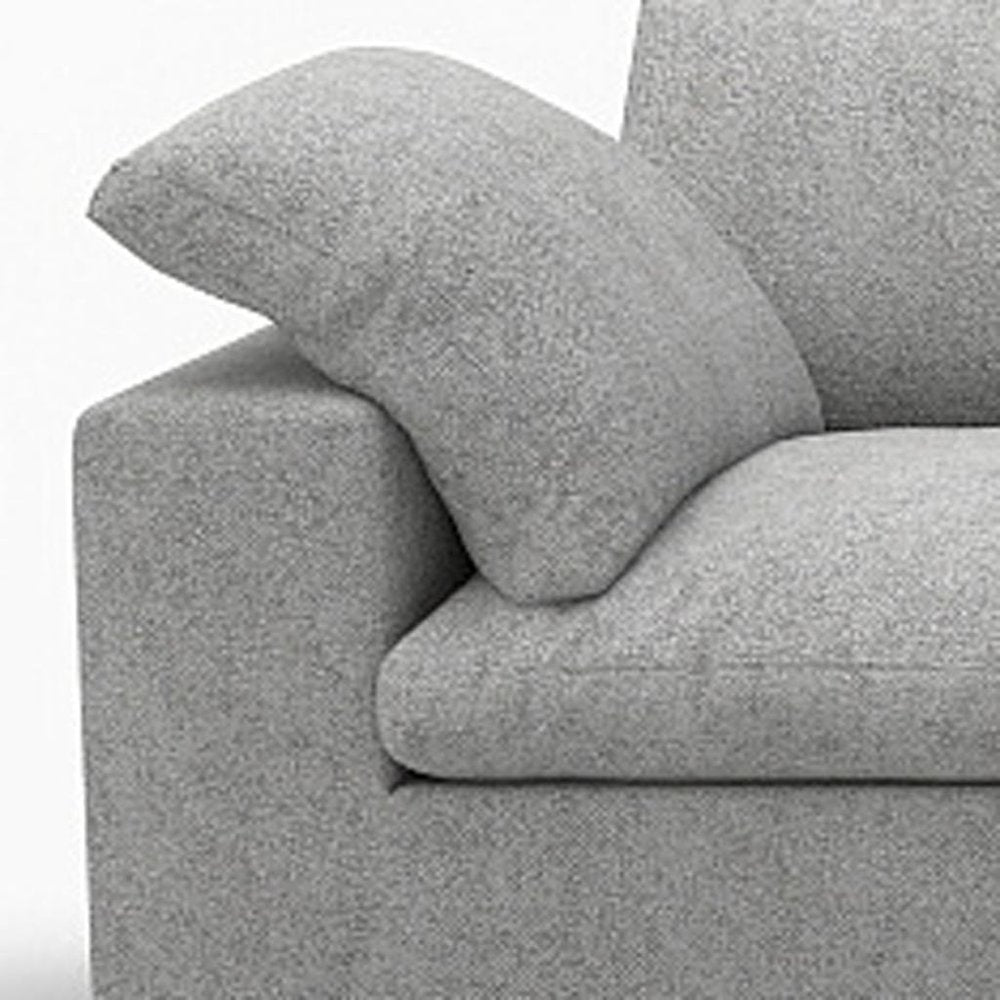 160" Light Gray Linen Blend Modular Sofa With Toss Pillows HomeRoots