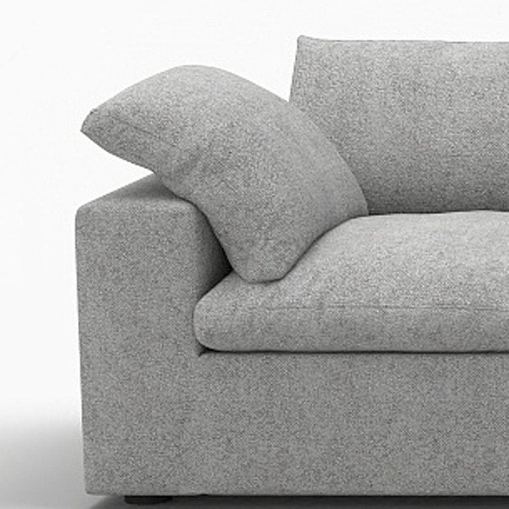 160" Light Gray Linen Blend Modular Sofa With Toss Pillows HomeRoots