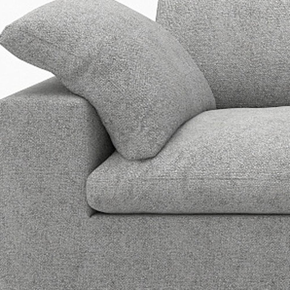 120" Light Gray Linen Blend Modular Sofa With Toss Pillows HomeRoots