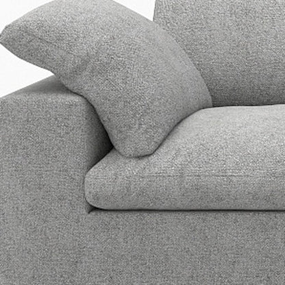 120" Light Gray Linen Blend Modular Sofa With Toss Pillows HomeRoots