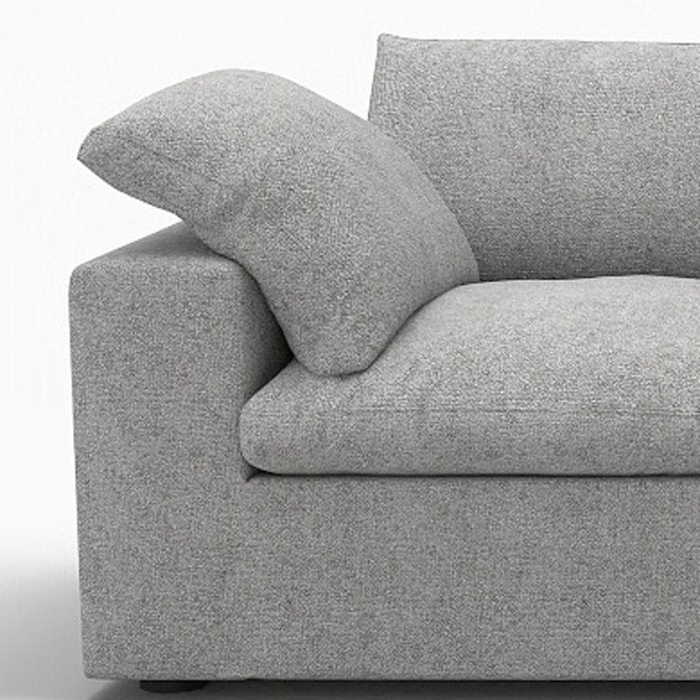 120" Light Gray Linen Blend Modular Sofa With Toss Pillows HomeRoots