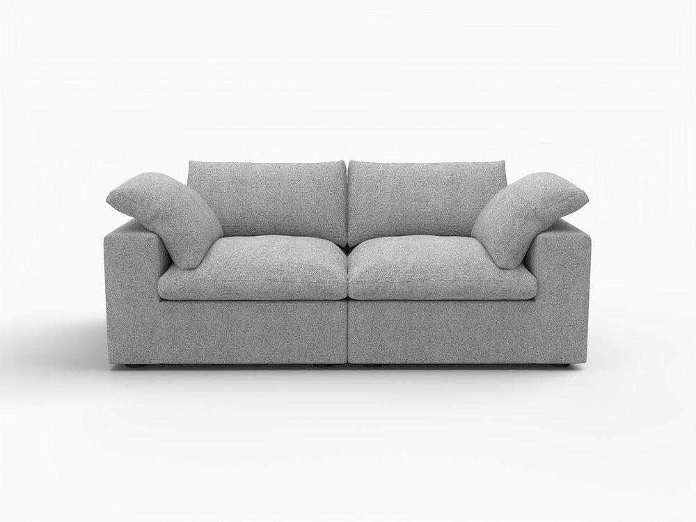 80" Light Gray Linen Blend Modular Loveseat HomeRoots