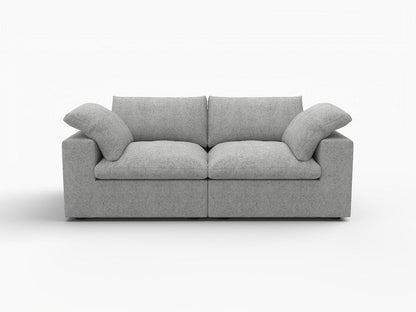 80" Light Gray Linen Blend Modular Loveseat HomeRoots