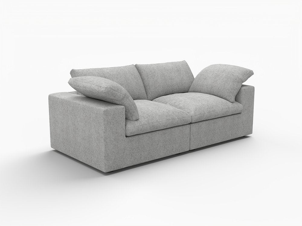 80" Light Gray Linen Blend Modular Loveseat HomeRoots