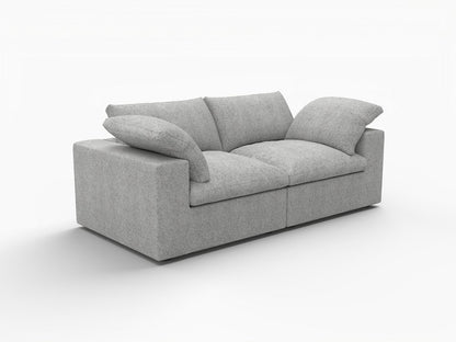 80" Light Gray Linen Blend Modular Loveseat HomeRoots