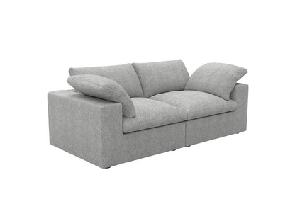 80" Light Gray Linen Blend Modular Loveseat HomeRoots
