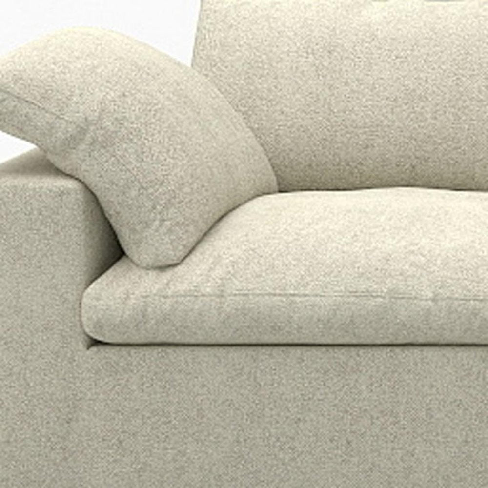 157" Khaki Linen Blend Modular Sofa With Ottoman And Toss Pillows HomeRoots