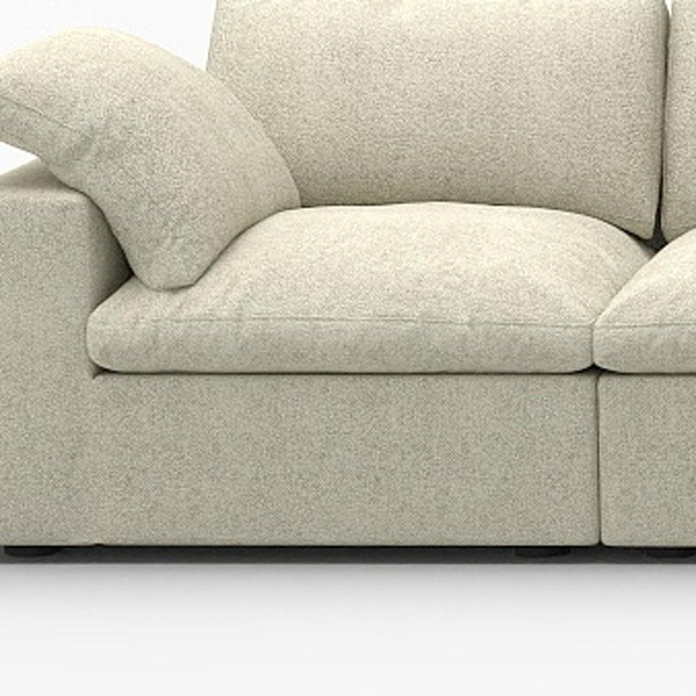 157" Khaki Linen Blend Modular Sofa With Ottoman And Toss Pillows HomeRoots