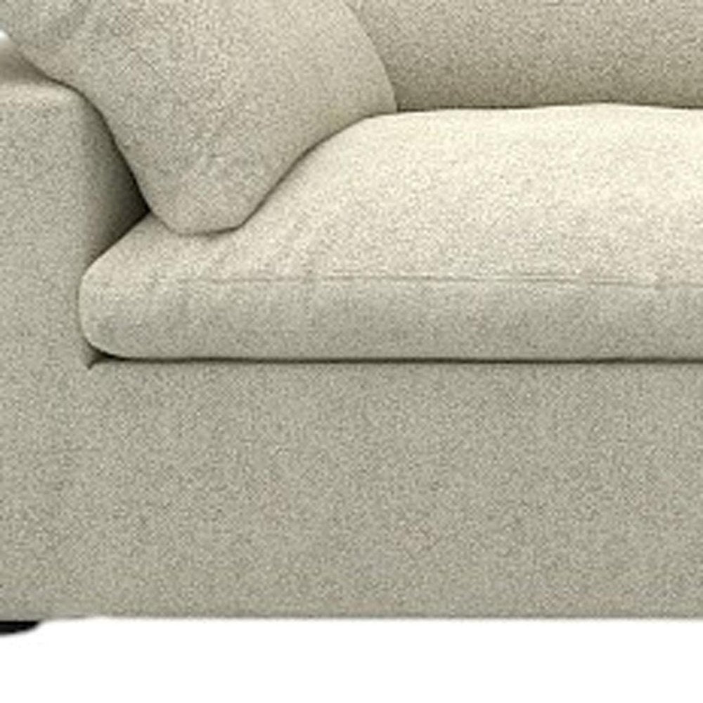 160" Khaki Linen Blend Modular Sofa With Toss Pillows HomeRoots