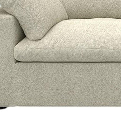 160" Khaki Linen Blend Modular Sofa With Toss Pillows HomeRoots