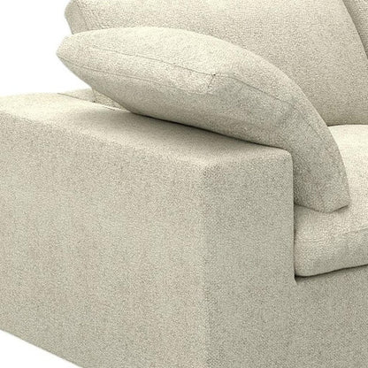 80" Khaki Linen Blend Modular Loveseat