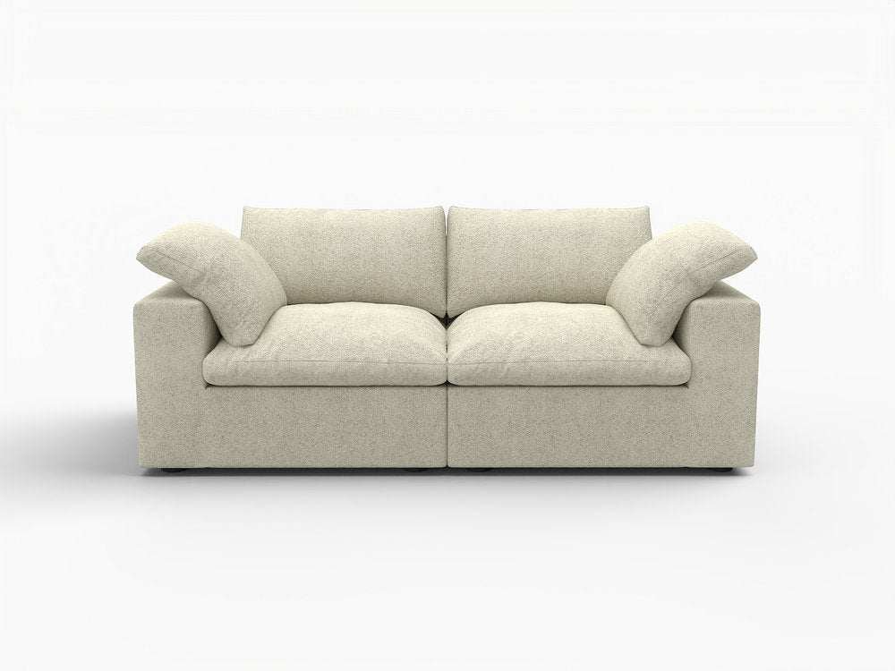 80" Khaki Linen Blend Modular Loveseat — view 1