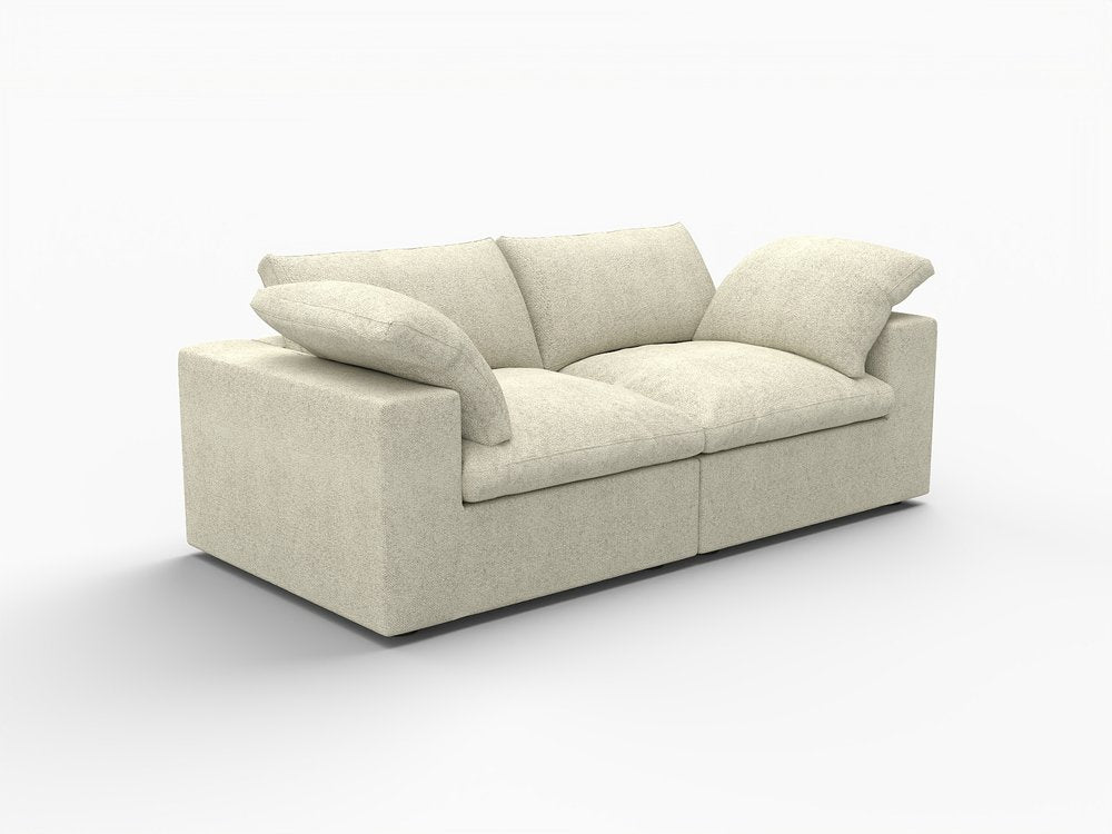 80" Khaki Linen Blend Modular Loveseat — view 2
