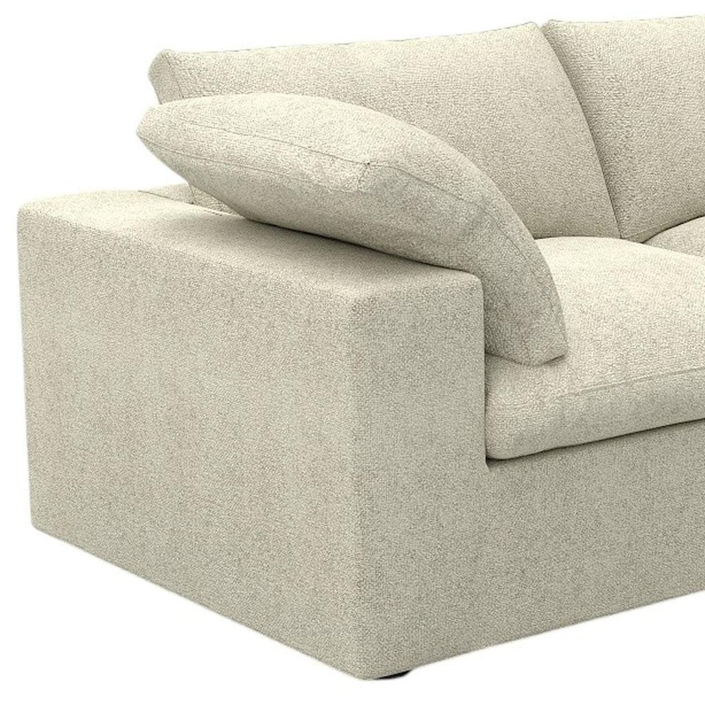 80" Khaki Linen Blend Modular Loveseat — view 6