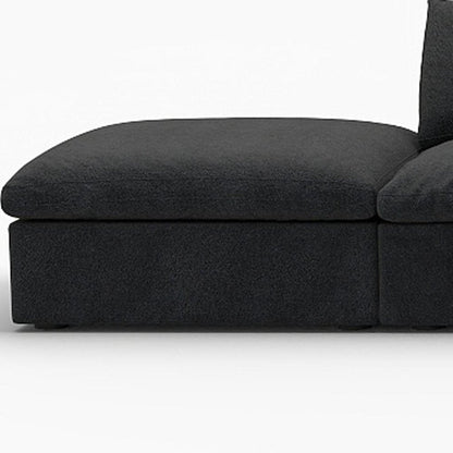 160" Black Linen Blend Modular Armless Sofa With Ottomans And Storage HomeRoots