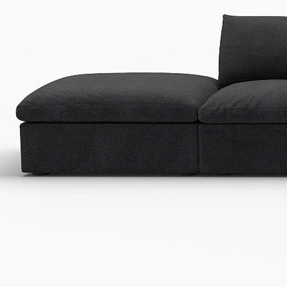 160" Black Linen Blend Modular Armless Sofa With Ottomans And Storage HomeRoots