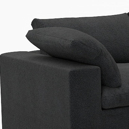 160" Black Linen Blend Modular Sofa With Toss Pillows HomeRoots