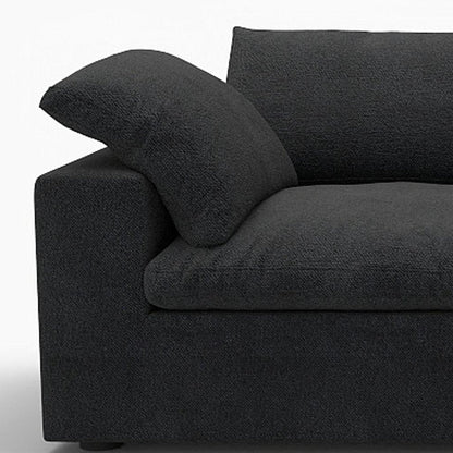 120" Black Linen Blend Modular Sofa With Toss Pillows HomeRoots