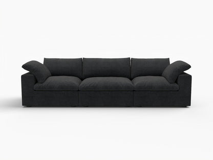 120" Black Linen Blend Modular Sofa With Toss Pillows HomeRoots