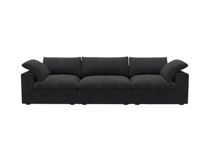120" Black Linen Blend Modular Sofa With Toss Pillows HomeRoots