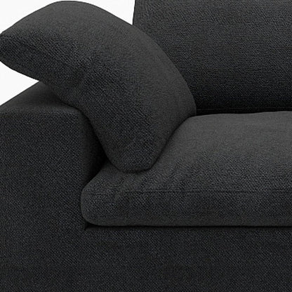 80" Black Linen Blend Modular Wood Sofa - FurniFindUSA