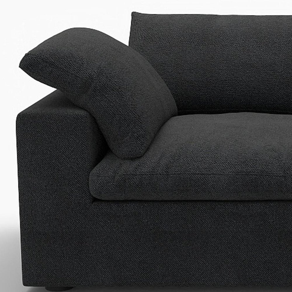 80" Black Linen Blend Modular Wood Sofa - FurniFindUSA