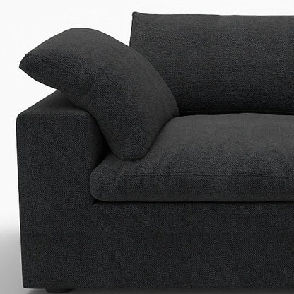 80" Black Linen Blend Modular Wood Sofa - FurniFindUSA