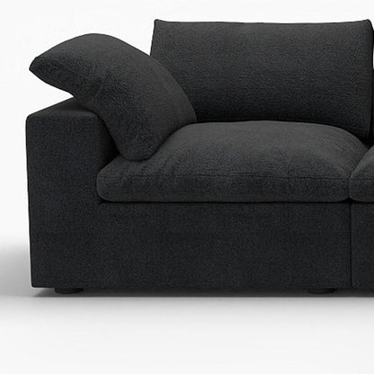 118" Black Linen Blend Modular Sofa With Ottoman And Storage HomeRoots