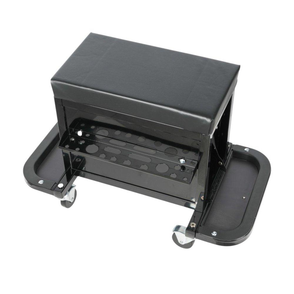 26" Black Multi-Tier Steel Three Drawer Tool Chest With Lid HomeRoots