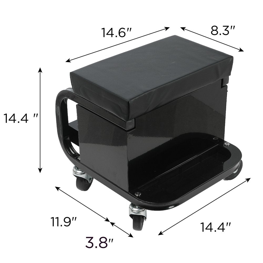 13" Black Multi-Tier Steel Tool Chest With Lid HomeRoots