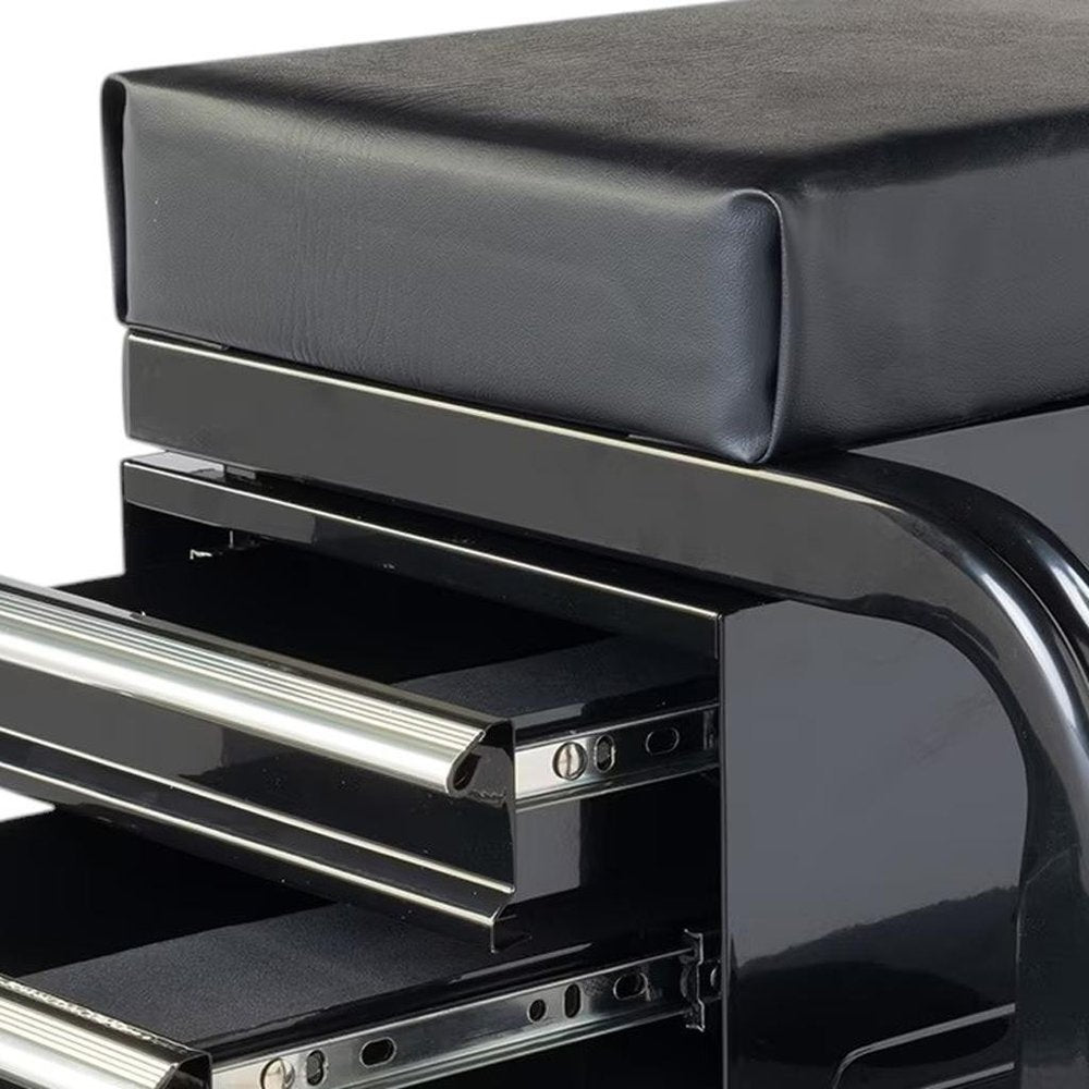 13" Black Multi-Tier Steel Tool Chest With Lid HomeRoots