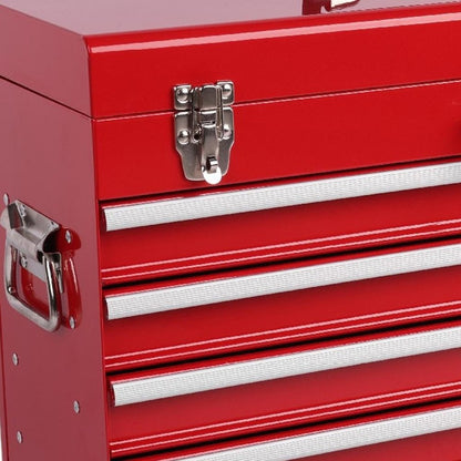 21" Red Multi-Tier Steel Cube or Bin With Lid HomeRoots
