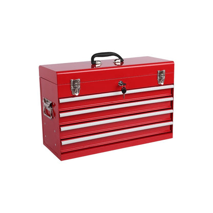 21" Red Multi-Tier Steel Cube or Bin With Lid HomeRoots