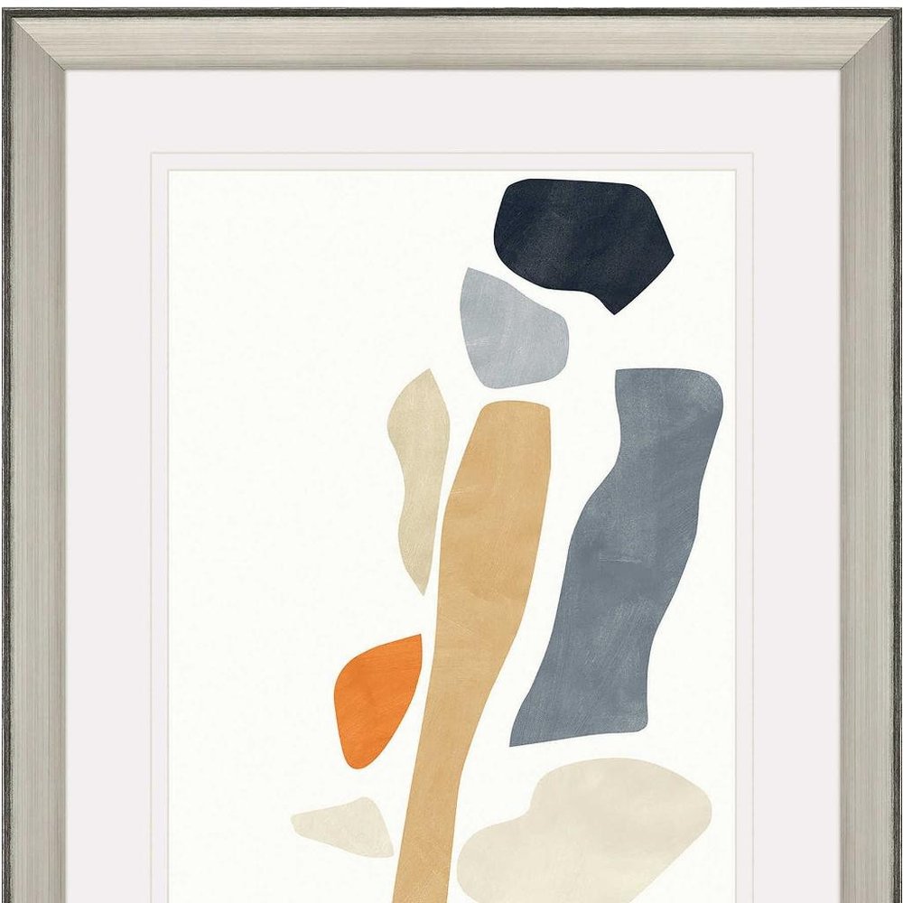 Silhouette Blocks Reflect Silver Framed Wall Art — view 3