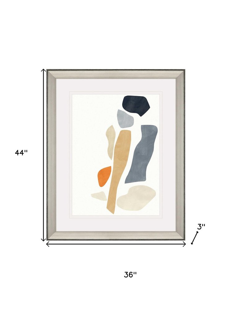 Silhouette Blocks Reflect Silver Framed Wall Art