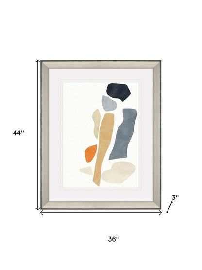 Silhouette Blocks Reflect Silver Framed Wall Art