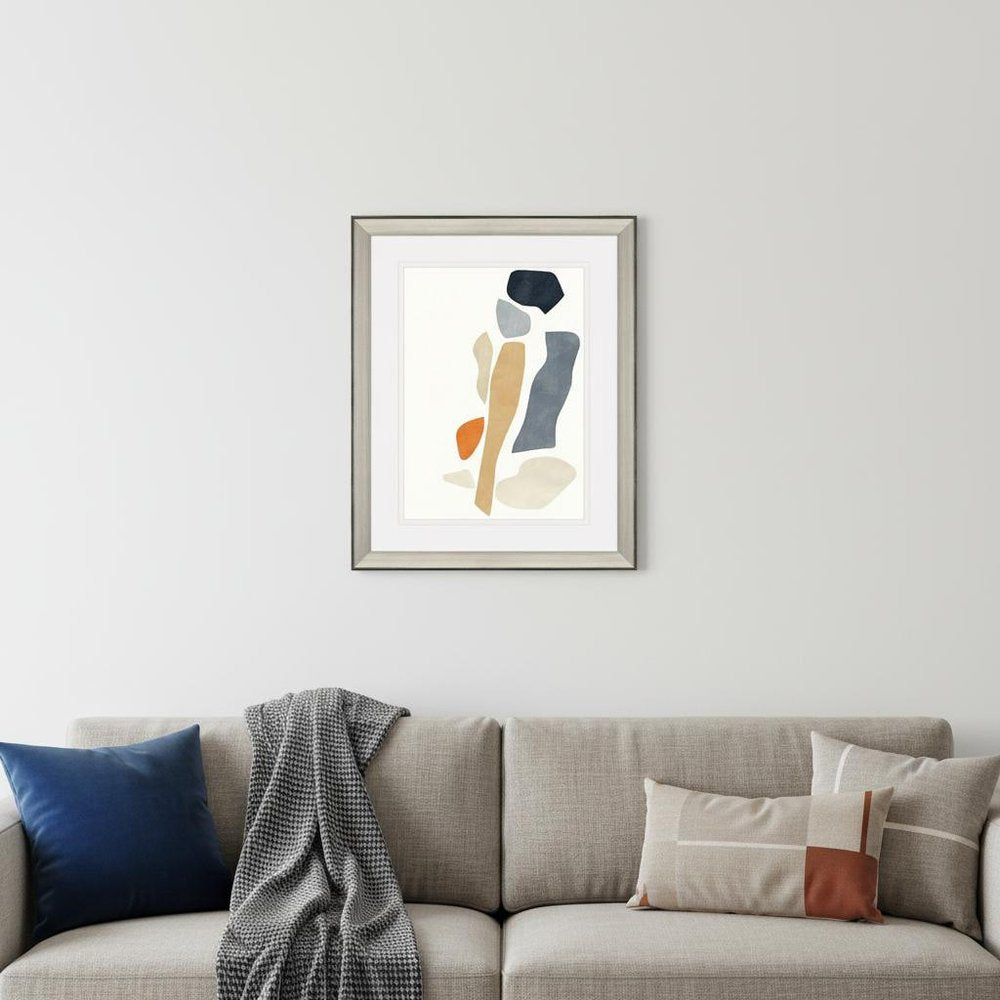 Silhouette Blocks Reflect Silver Framed Wall Art — view 5