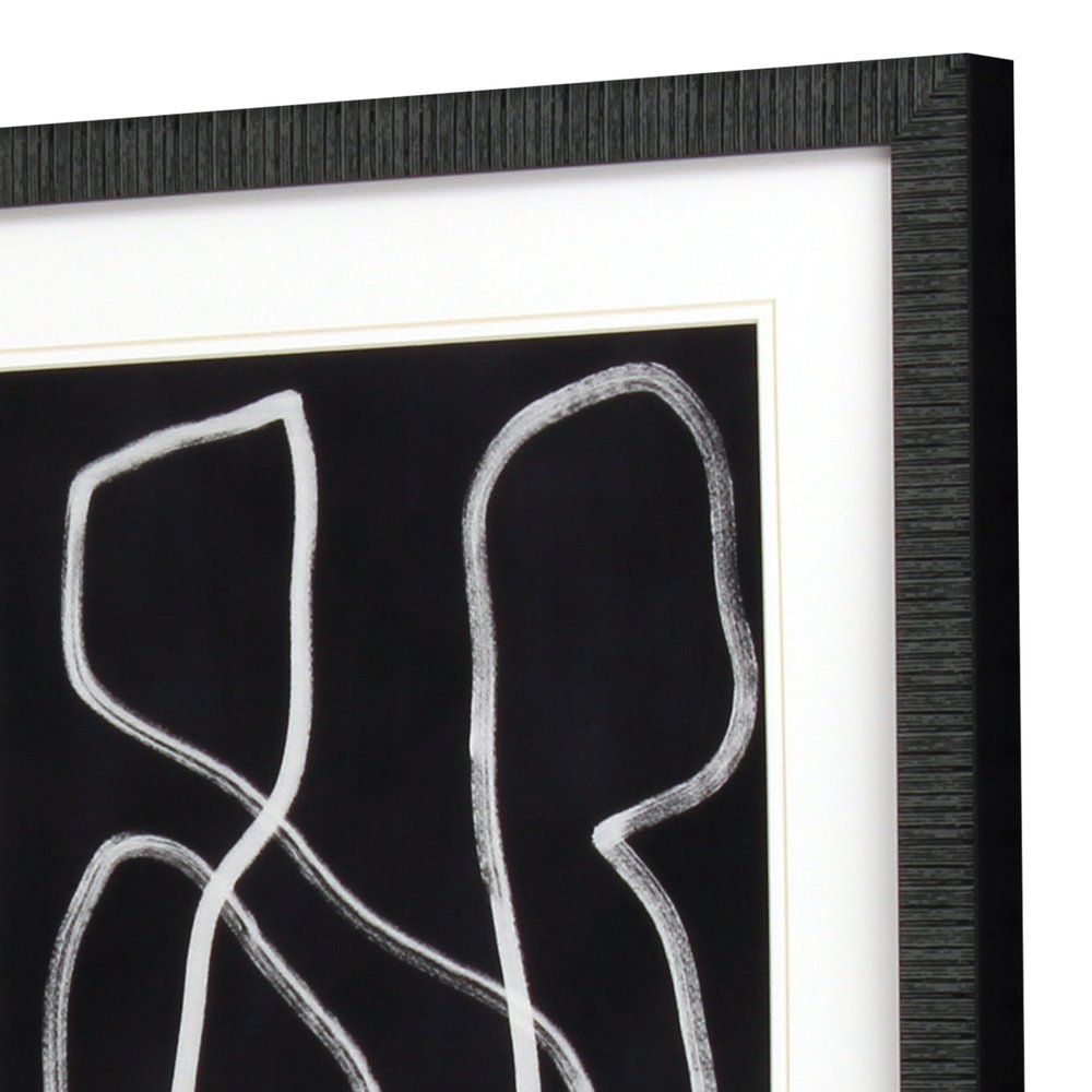 Naive Lines I Distressed Black Framed Wall Art — view 1